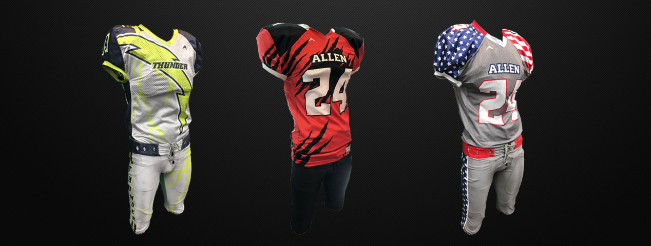 Sublimated Football Jersey including all text and optional pants select colors 