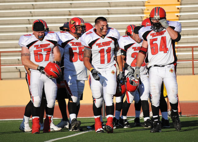 U.S. Navy football team in Allen Sportswear uniforms, Italy, November 2010
