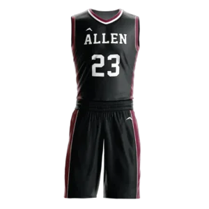 Crimson Core Basketball Uniform — Allen Sportswear