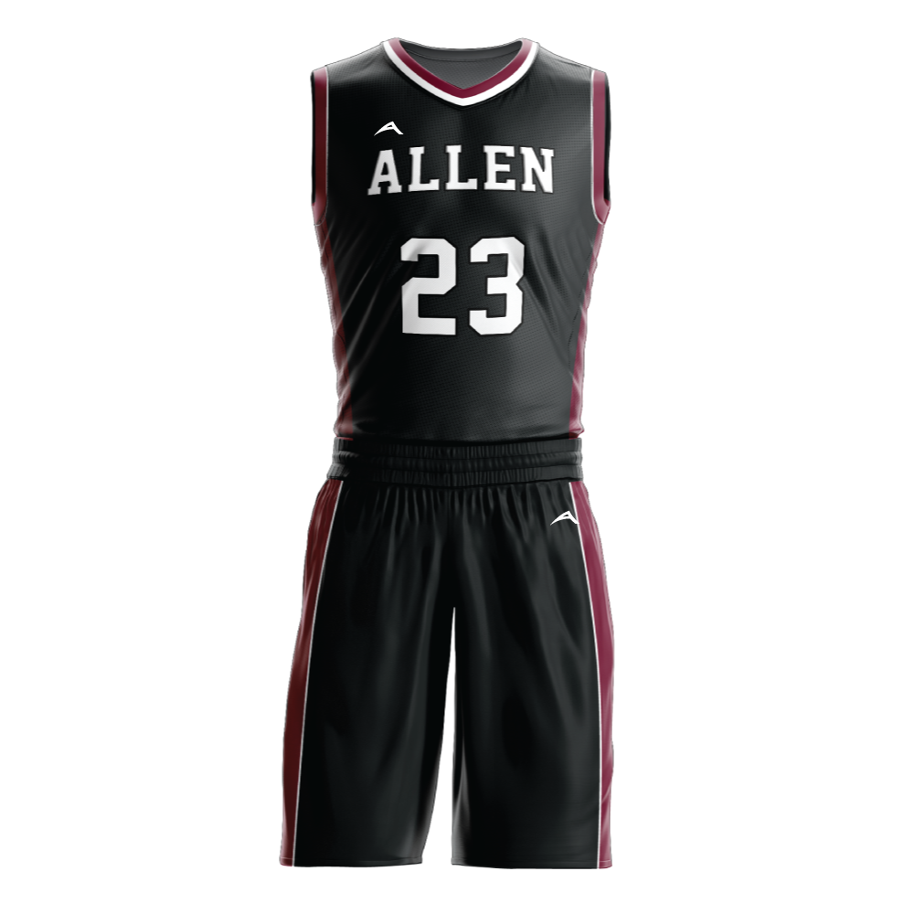 Crimson Core Basketball Uniform — Allen Sportswear