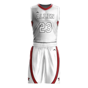Crimson Ice Basketball Uniform — Allen Sportswear