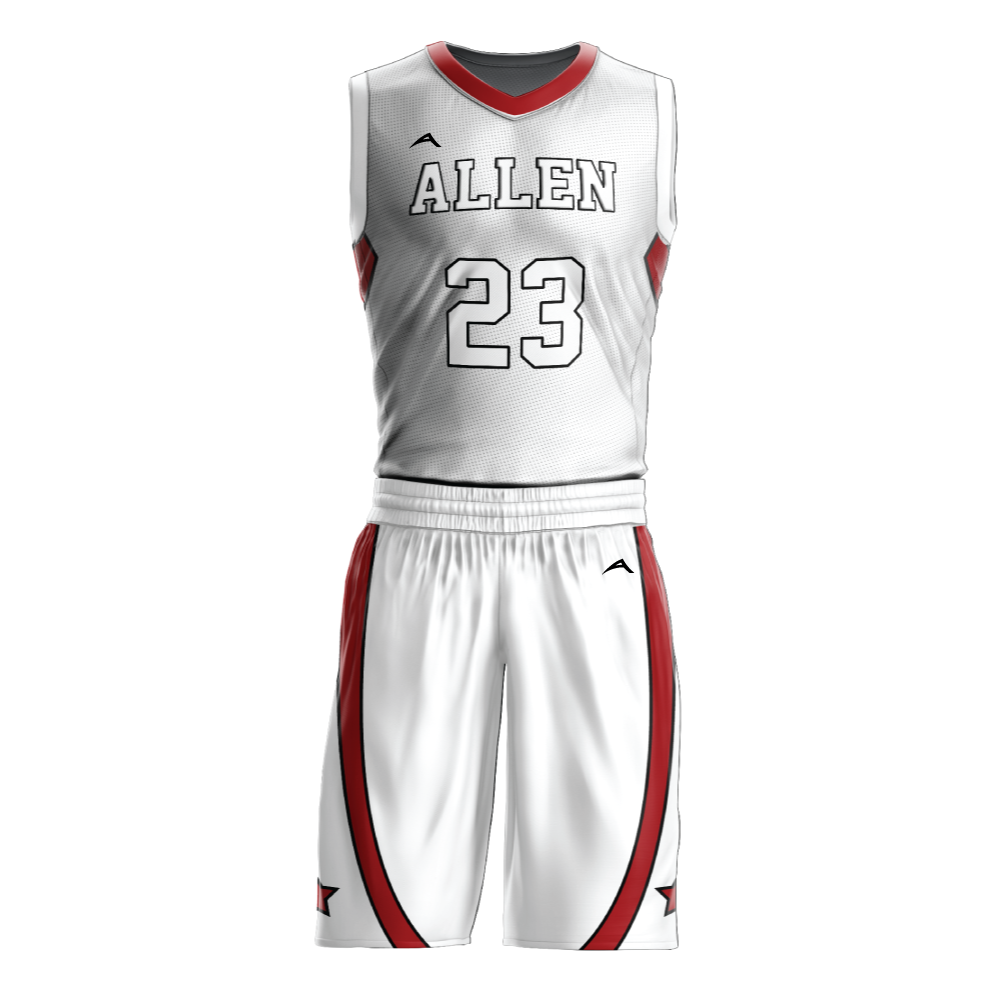 Crimson Ice Basketball Uniform — Allen Sportswear