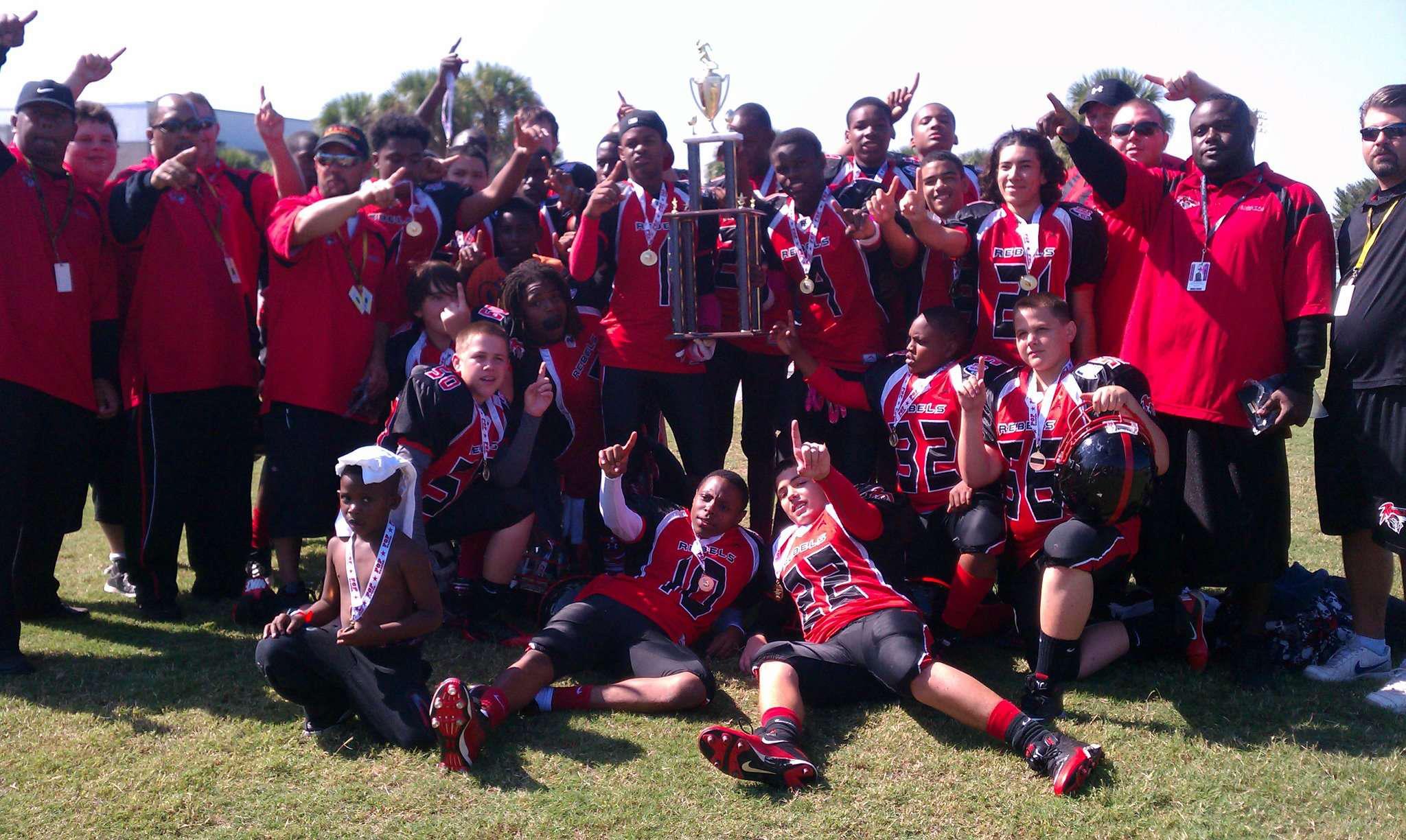 Football championship team in Allen Sportswear uniforms