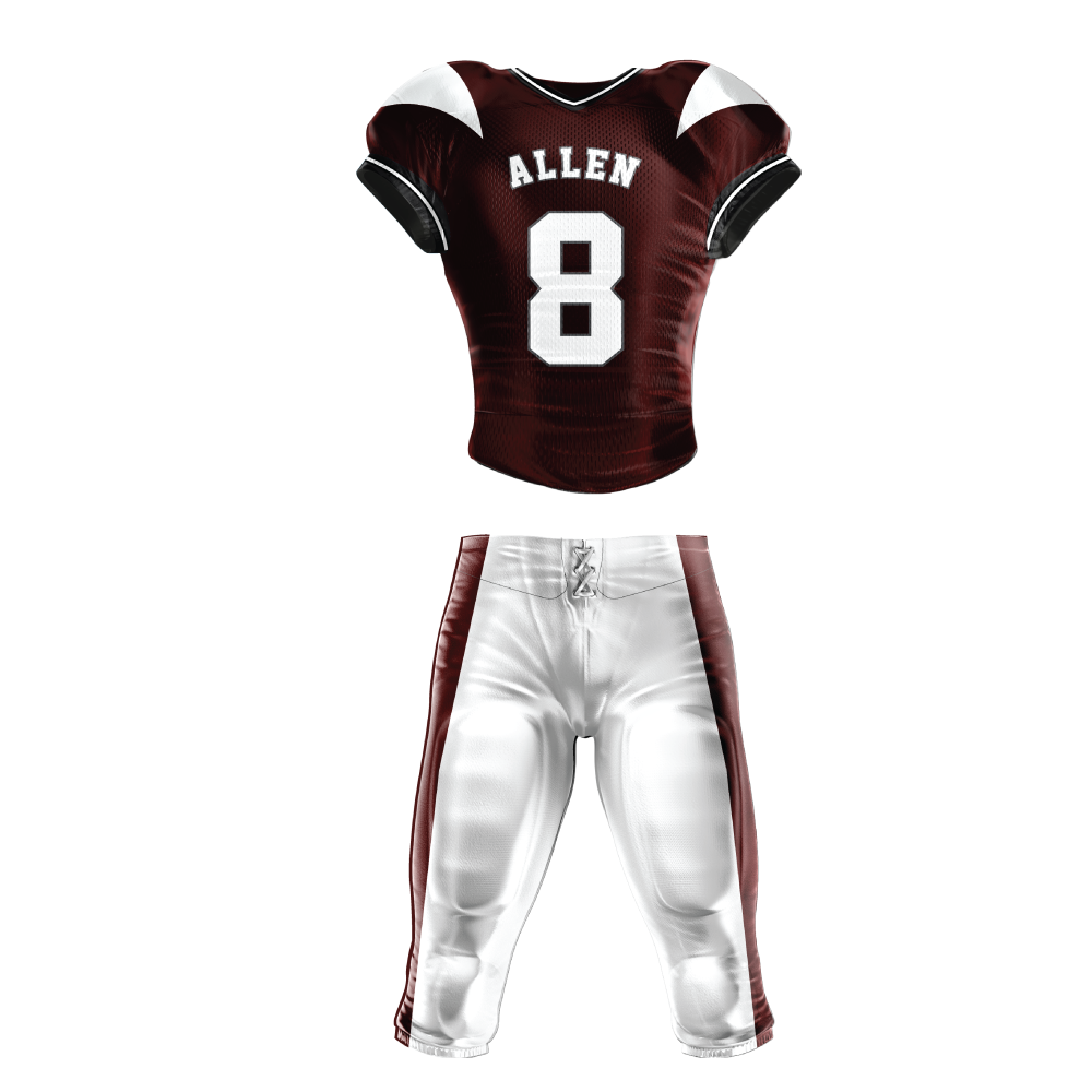 Maroon Blitz Football Uniform — Allen Sportswear