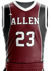 Maroon Edge Basketball Jersey — Allen Sportswear