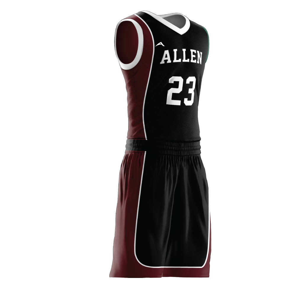 Maroon Edge Basketball Uniform - additional view