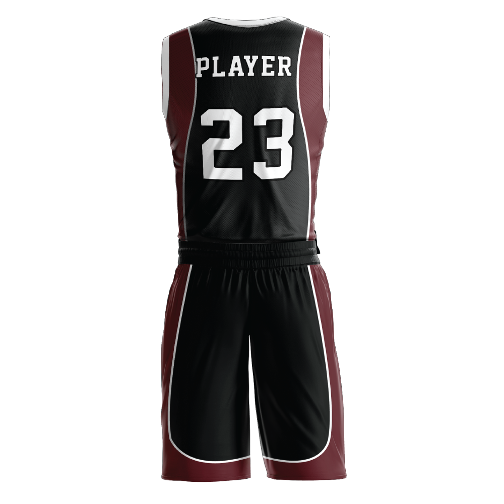Maroon Edge Basketball Uniform - additional view