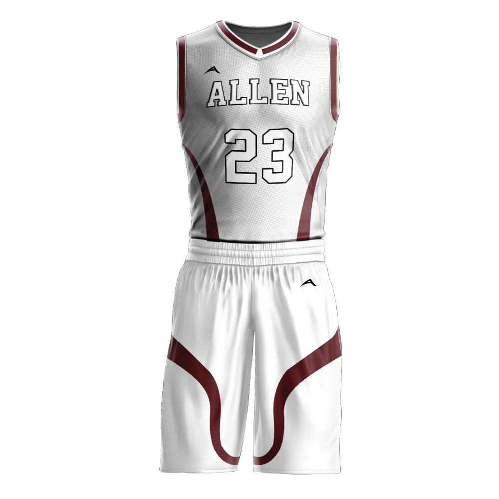 Maroon Mist Basketball Uniform — Allen Sportswear