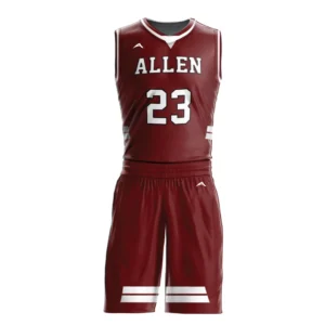 Maroon Vanguard Basketball Uniform — Allen Sportswear
