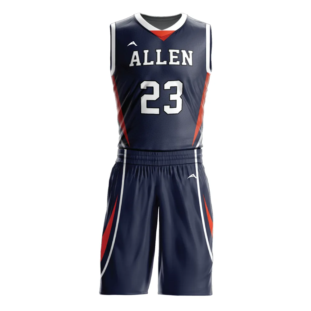 Navy Ember Basketball Uniform — Allen Sportswear