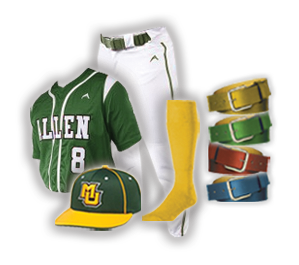 Baseball Uniforms Package, With Hat Belt and Socks