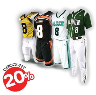 20% Discount on All Advanced Orders of Team Sports Uniform