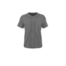 Full Button Cut&Sew Short Sleeve Baseball Jersey-forest-gray