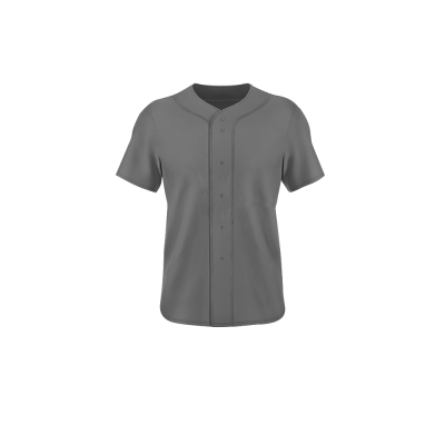 Full Button Cut&Sew Short Sleeve Baseball Jersey-forest-gray