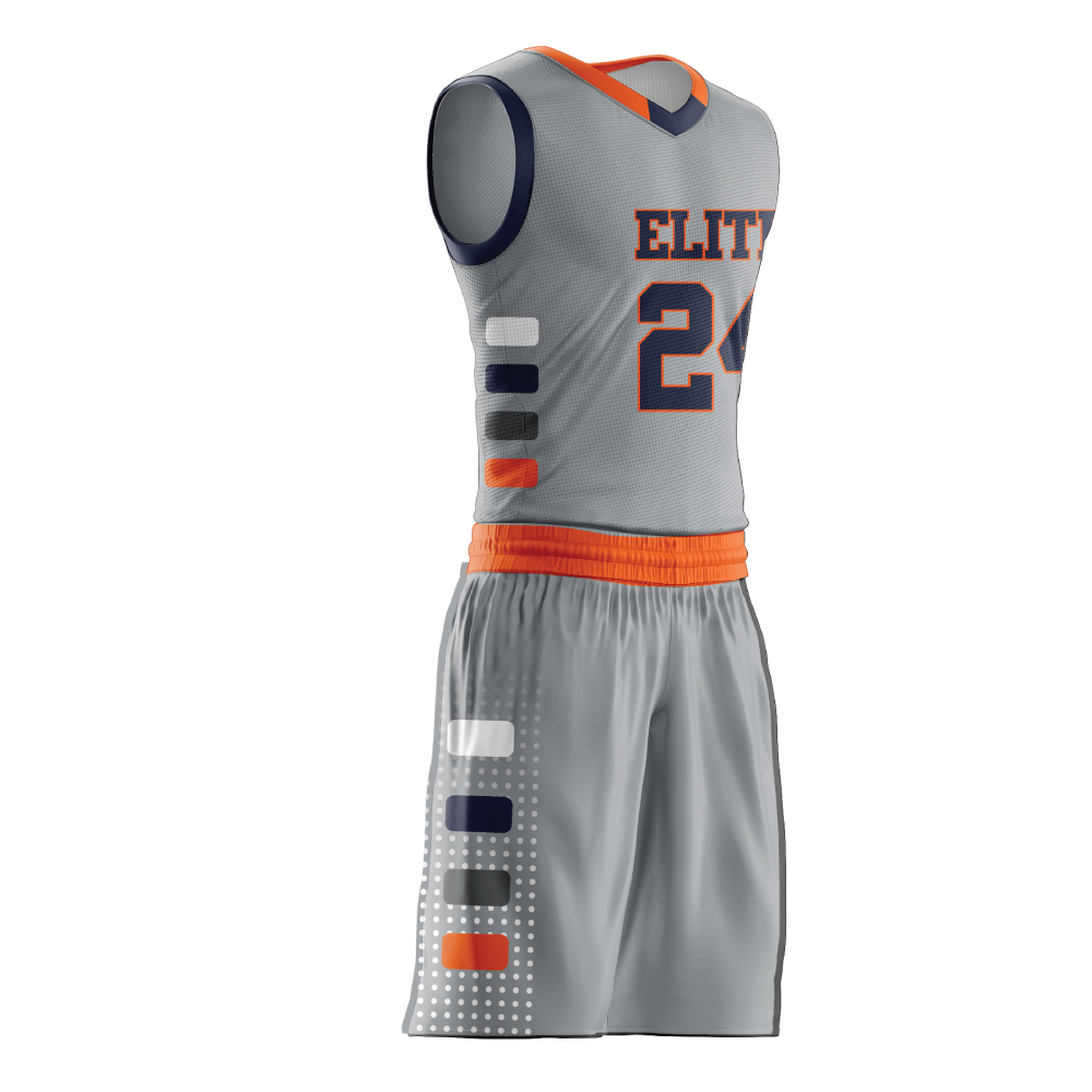 RICHMOND ELITE ABA White Grey and Red Basketball Uniforms, Jersey and  Shorts