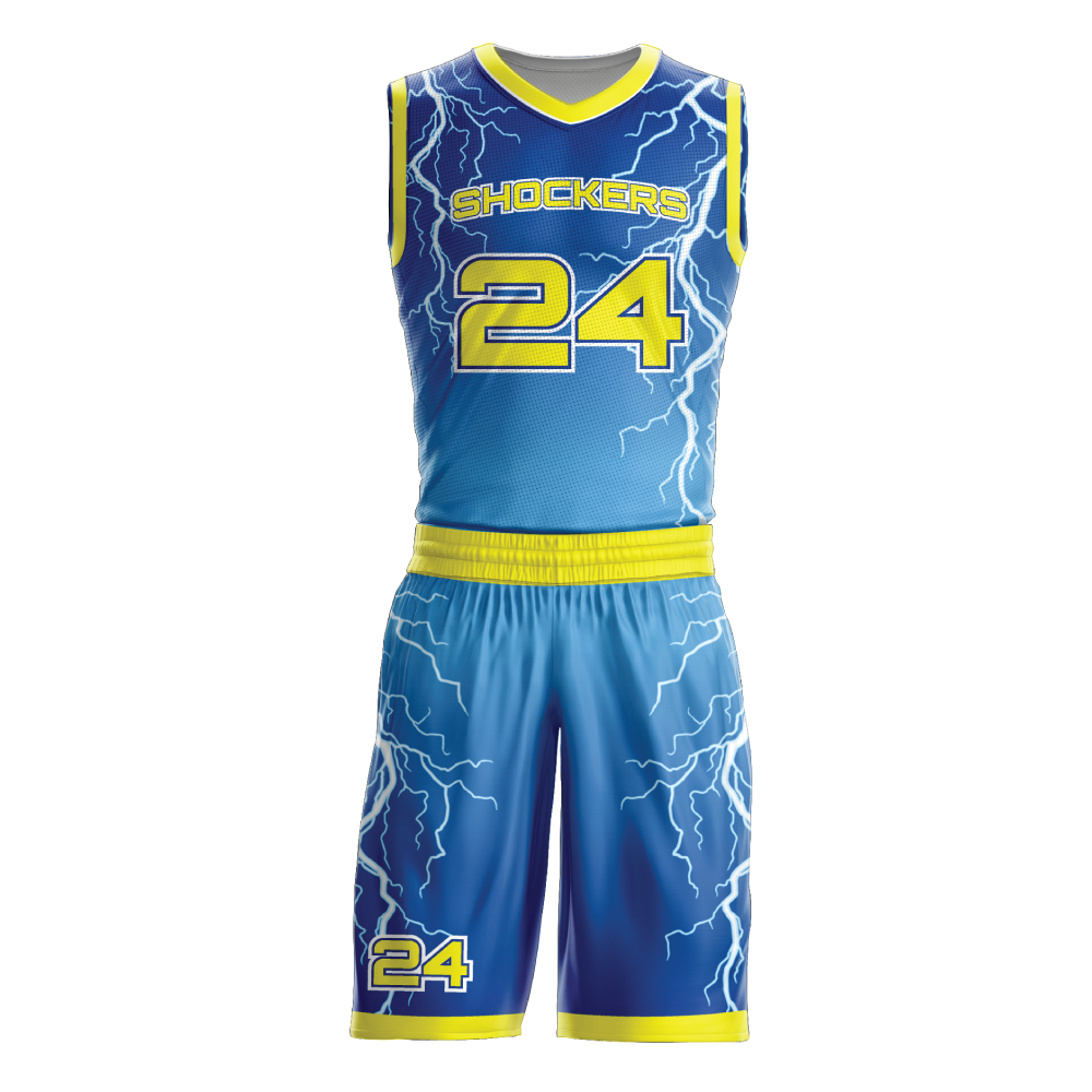Burst Lightning Basketball Jersey Camouflage Uniforms Men'S Custom