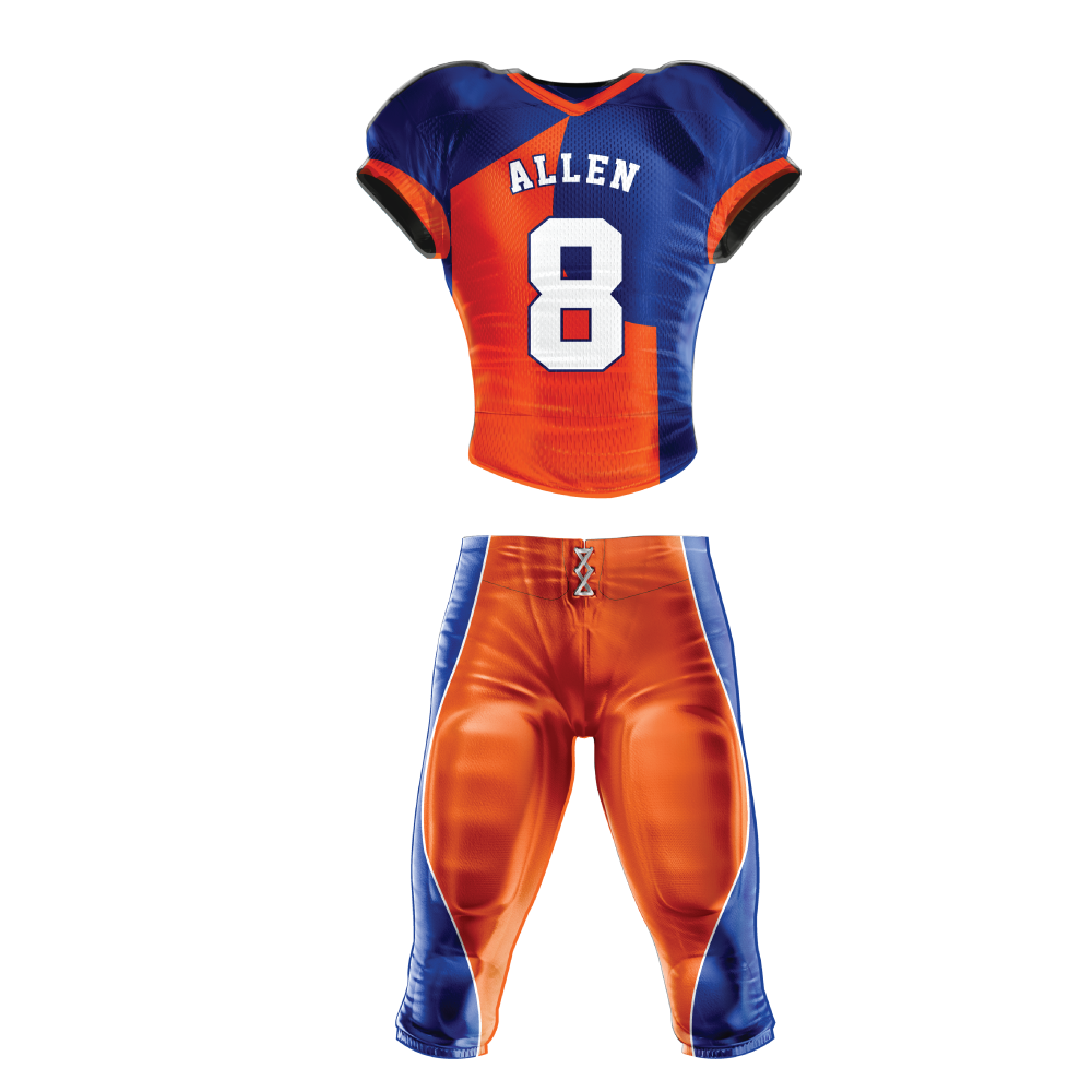 All Over Sublimated Sports Jersey For Football - Blue Orange Dot