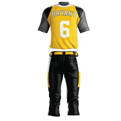 Custom Softball Uniform Pro Tackle Twill or Sewn On 222-back view