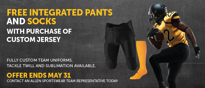 FREE Integrated Pants and Socks with purchase of Custom Jersey